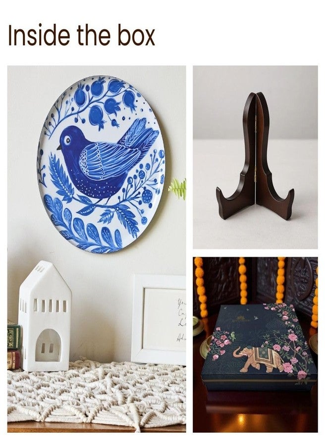 RITUALISTIC Birds Single Wall Plate for Home Decoration with 10 Inch Stand | Wall Arts For Living Room, Bedroom and Office Decor | Aesthetic Room Decor Items | Wall Hanging Showpiece | Home Décor - Image 4